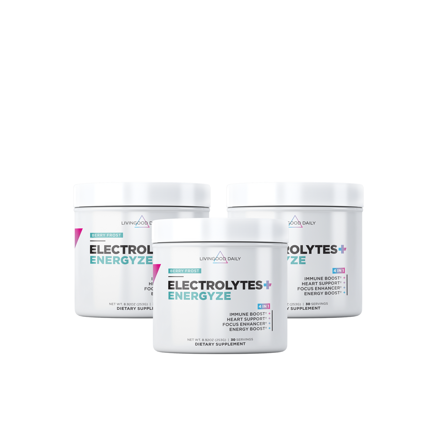 Livingood Daily Electrolytes + Energyze (Berry Frost) (3-Pack)