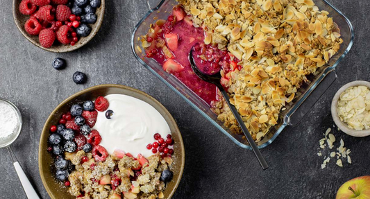 Almond Berry Crisp with Coconut Yogurt