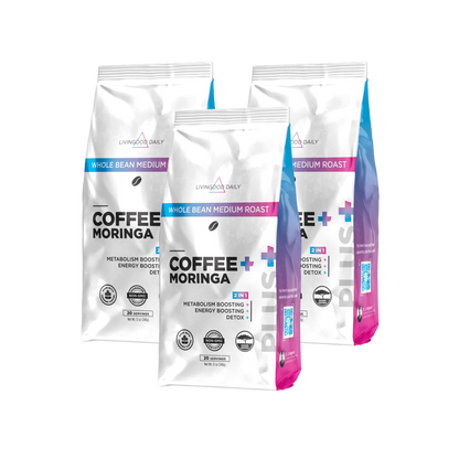 Livingood Daily Coffee + Moringa Whole Bean Medium Roast - (3-Pack)