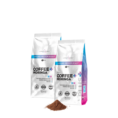 Livingood Daily Coffee + Moringa Ground Medium Roast - (2-Pack)