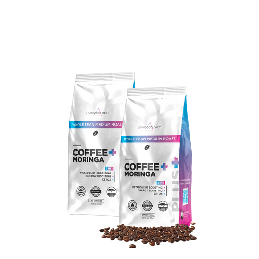 Livingood Daily Coffee + Moringa Whole Bean Medium Roast - (2-Pack)
