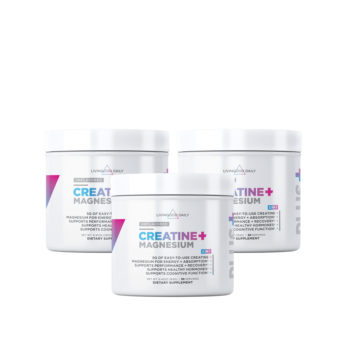 Livingood Daily Creatine + Magnesium (3 Pack)