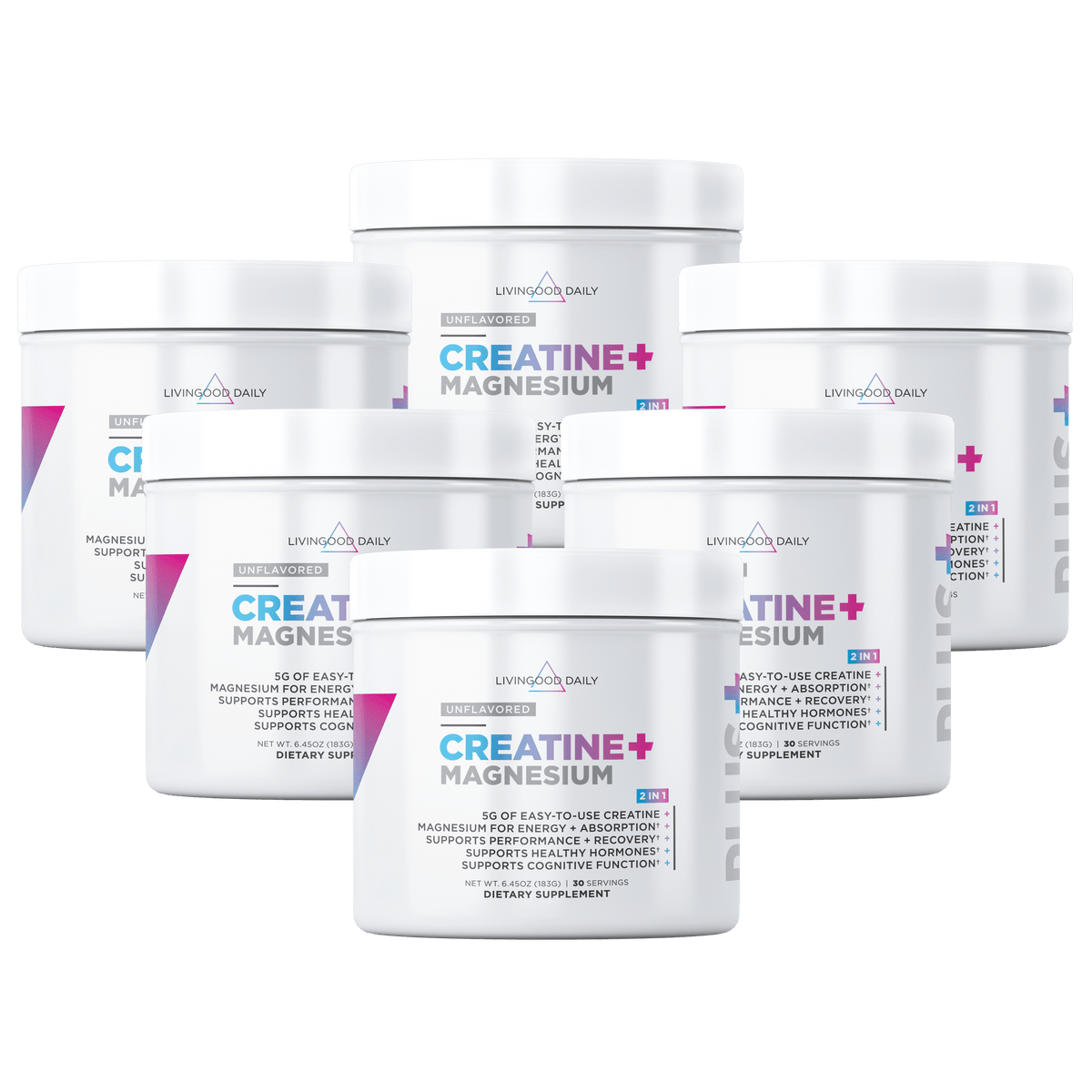 Livingood Daily Creatine + Magnesium (6-Pack)