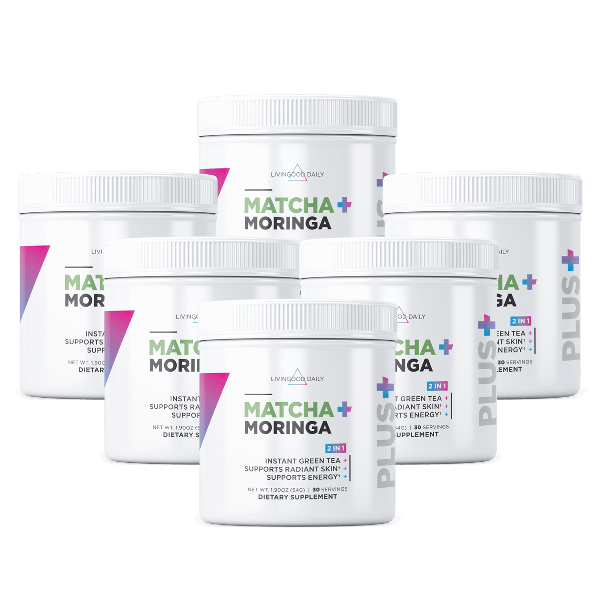 Livingood Daily Matcha + Moringa (6-Pack)