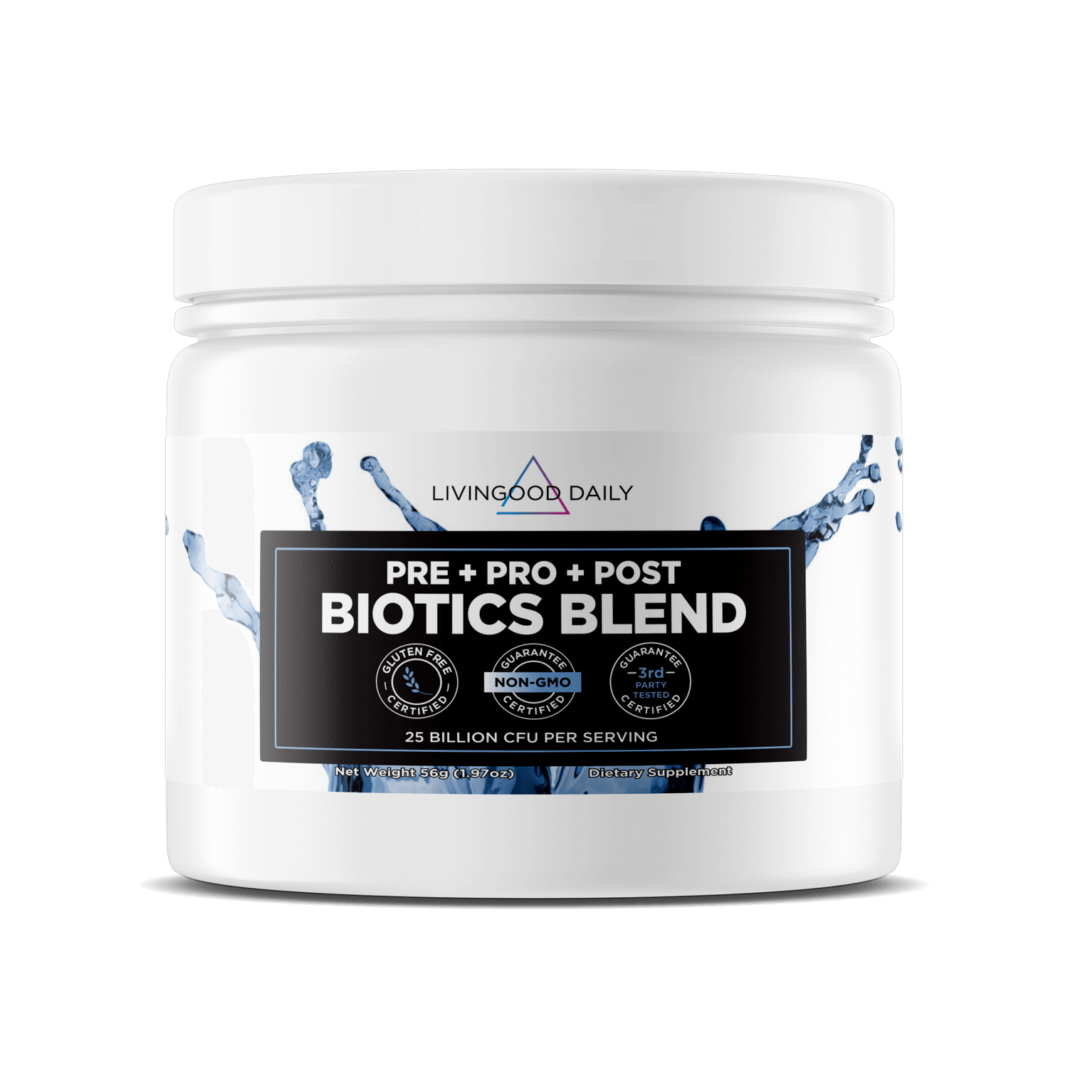 Livingood Daily prebiotics probiotics supplement container