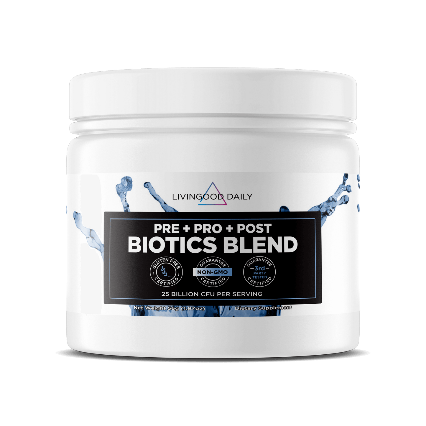 Livingood Daily prebiotics probiotics supplement container