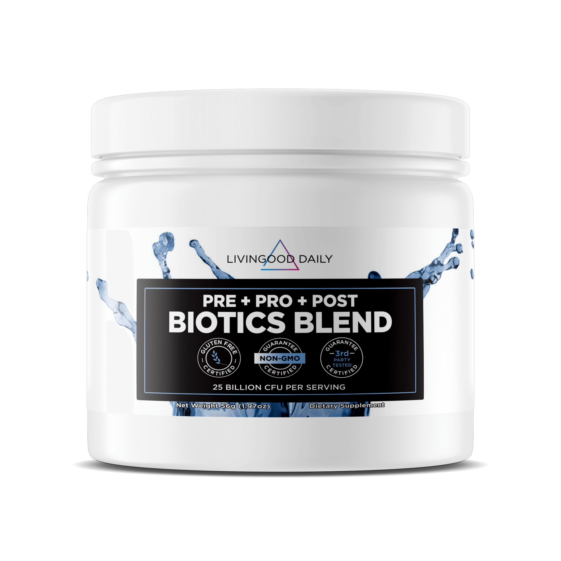 Livingood Daily prebiotics probiotics supplement container