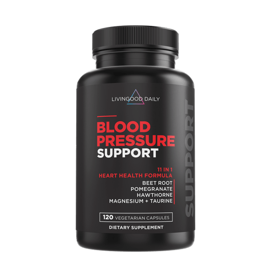 Blood Pressure Support Supplement Bottle Heart Health Formula Vegetarian Capsules