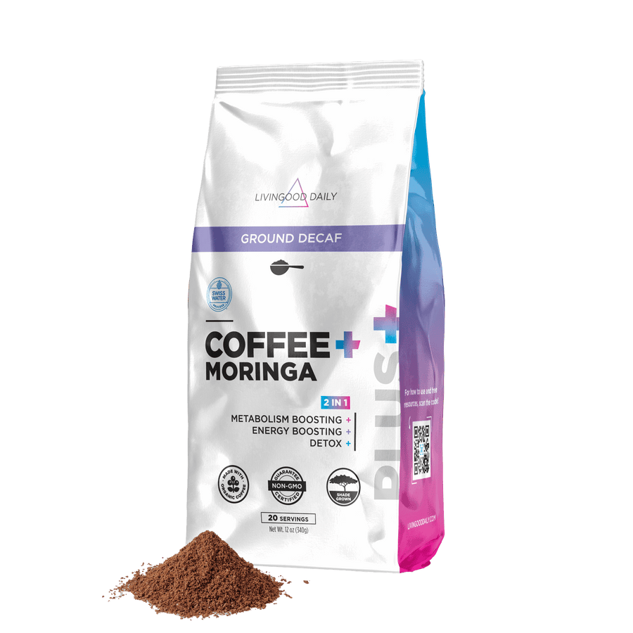 Livingood Daily Coffee + Moringa Ground Swiss Water Decaf