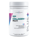 Front of dietary supplement Vanilla Collagen plus Multi with 4 in 1 benefits and 30 servings