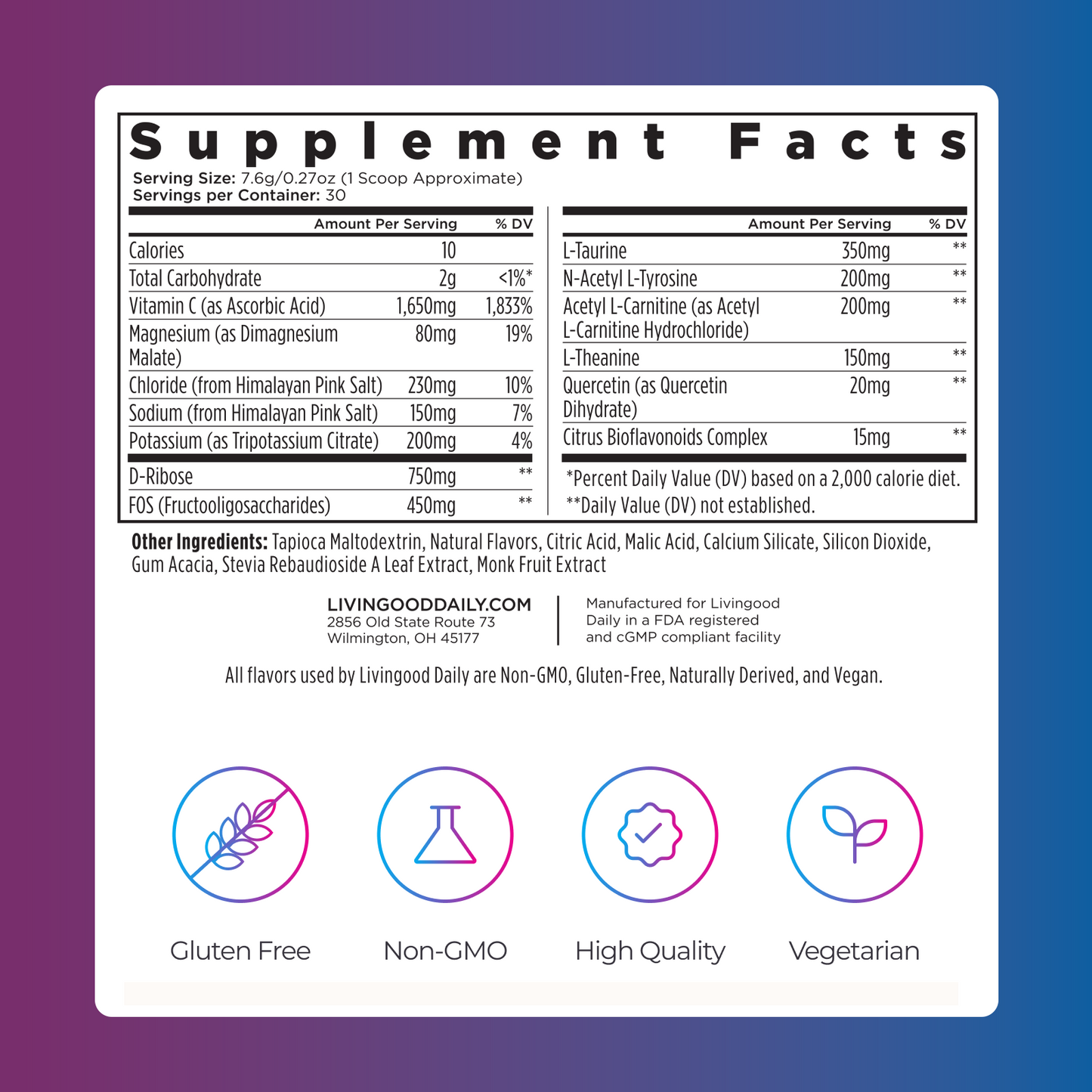 Livingood Daily Electrolytes + Energyze (Strawberry Lemonade)