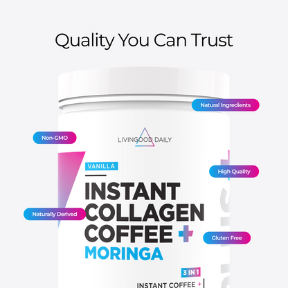 Livingood Daily Instant Vanilla Collagen Coffee + Moringa