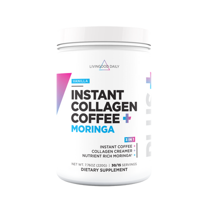 Livingood Daily Instant Collagen Coffee + Moringa (Vanilla) - 1 Pack