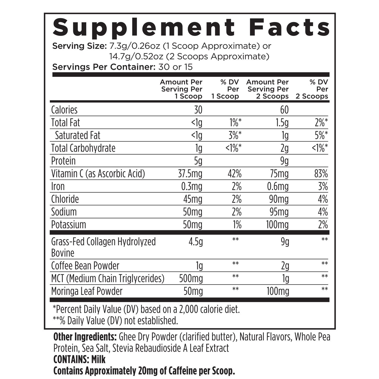 Livingood Daily Instant Collagen Coffee + Moringa (Vanilla) - 1 Pack