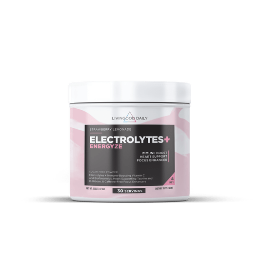 LivingGood Daily Strawberry Lemonade Electrolytes Energyze Supplement Jar