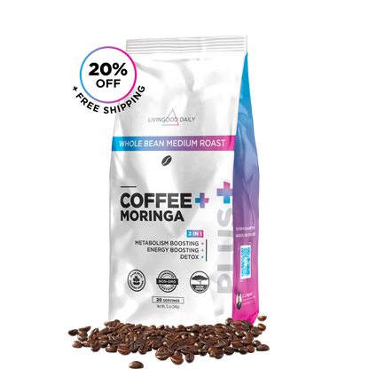 Livingood Daily Coffee + Moringa Whole Bean Medium Roast - 1 Pack