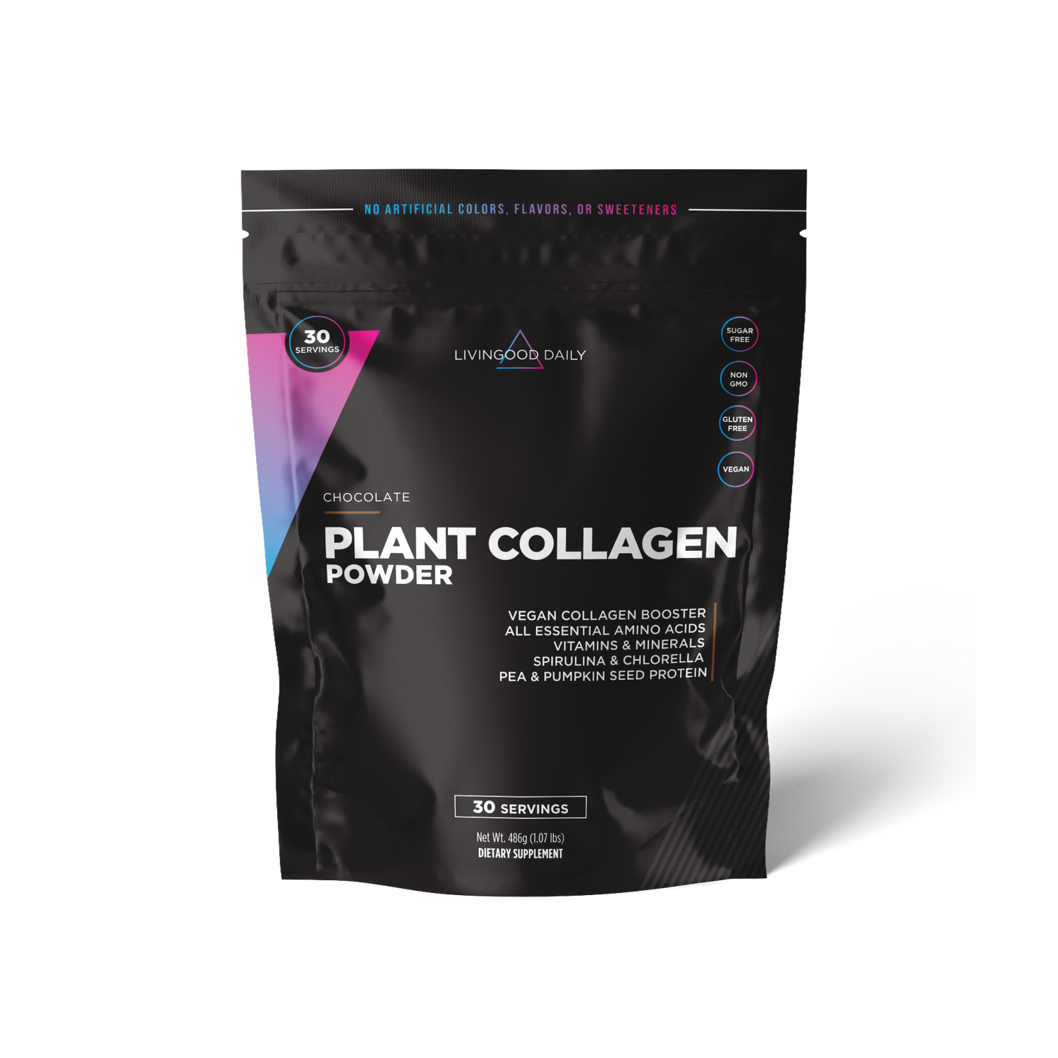 Chocolate Plant Collagen Powder Packaging Vegan Collagen Booster Dietary Supplement