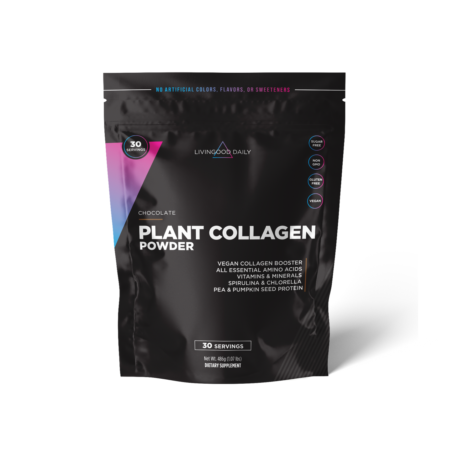 Chocolate Plant Collagen Powder Packaging Vegan Collagen Booster Dietary Supplement