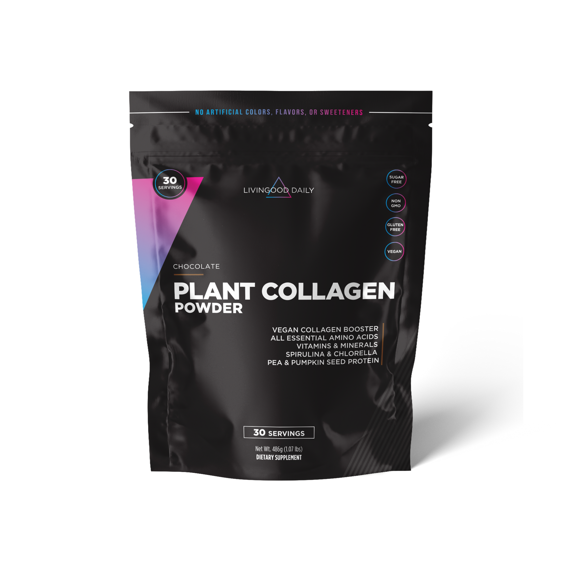 Chocolate Plant Collagen Powder Packaging Vegan Collagen Booster Dietary Supplement