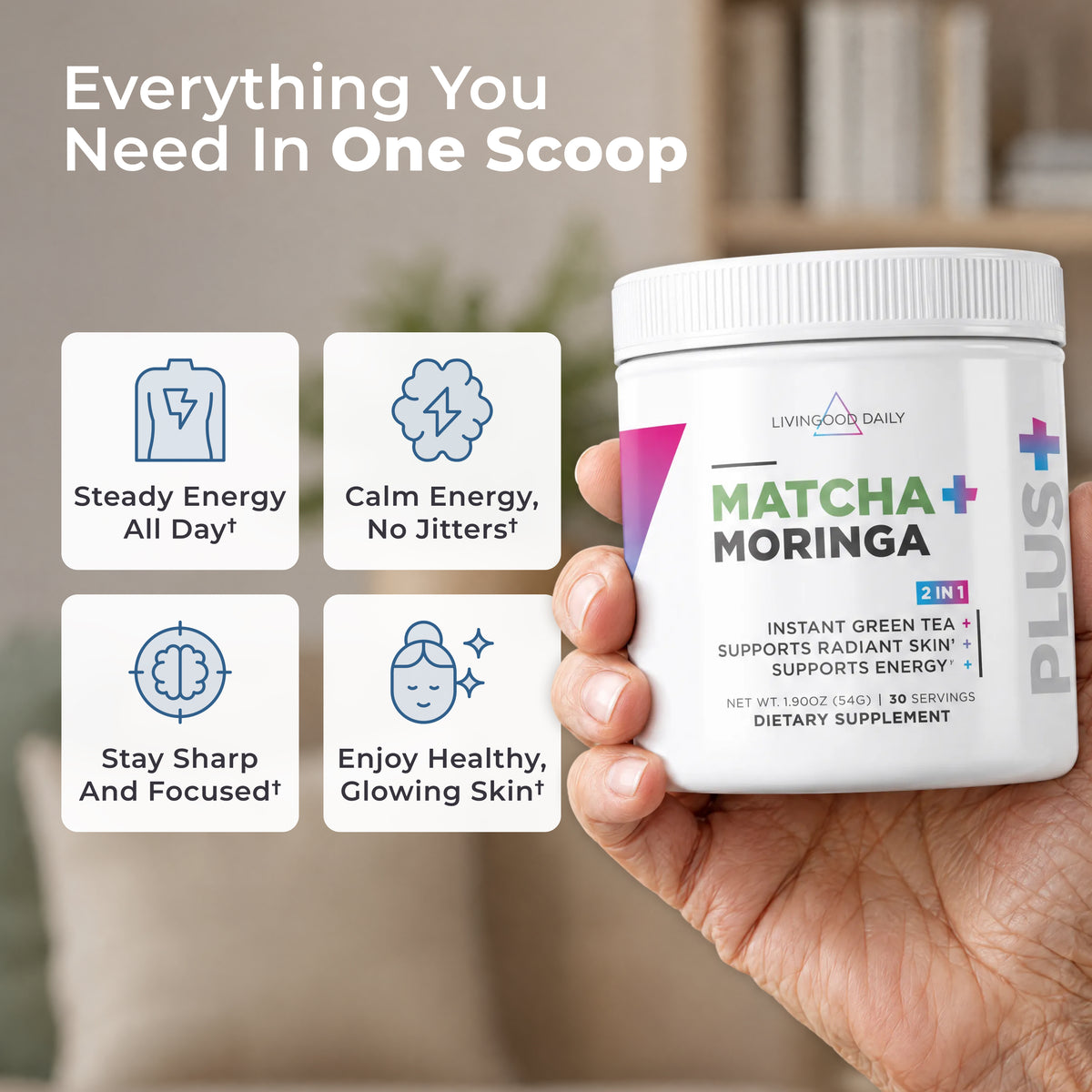 Livingood Daily Matcha + Moringa