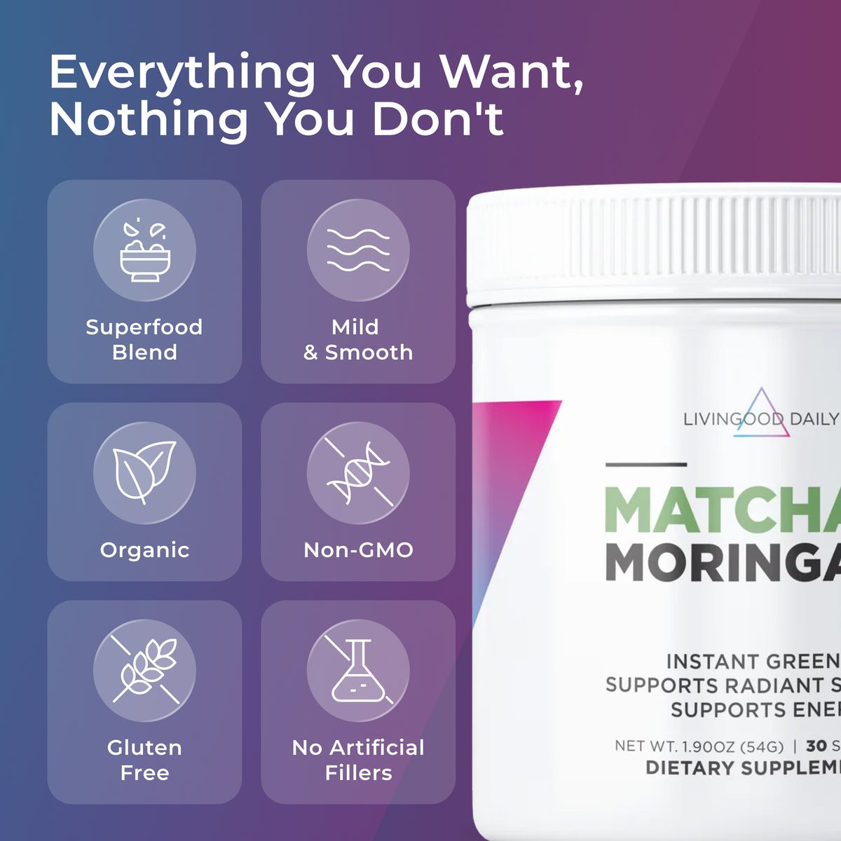 Livingood Daily Matcha + Moringa