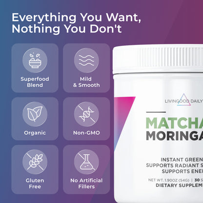 Livingood Daily Matcha + Moringa