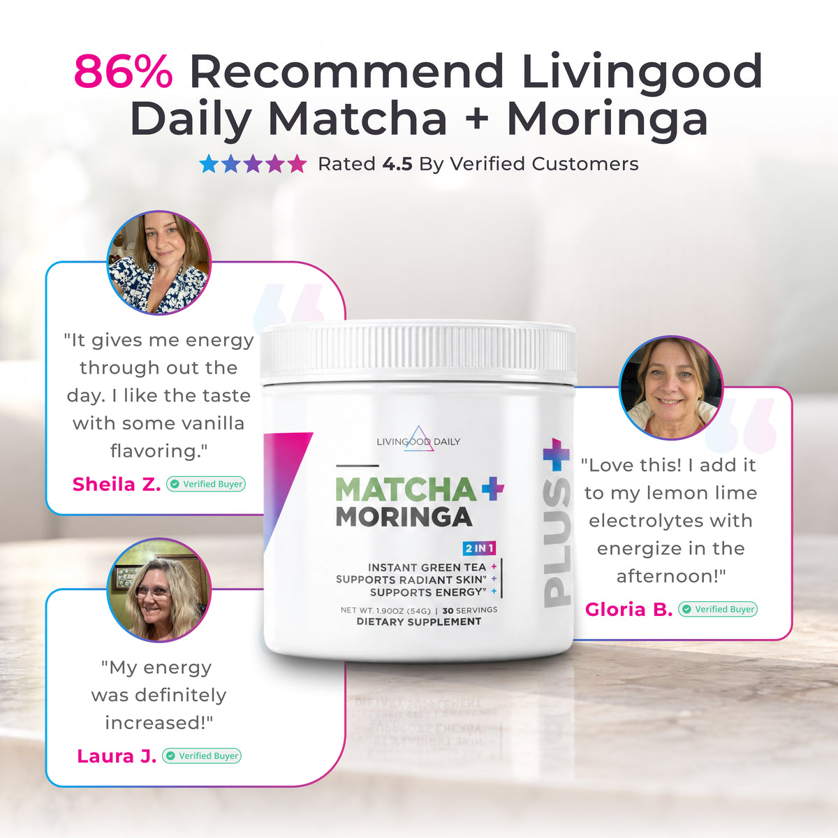 Livingood Daily Matcha + Moringa