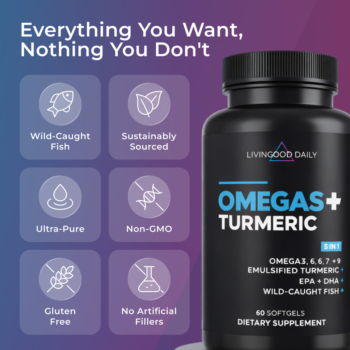 Livingood Daily Omegas + Turmeric